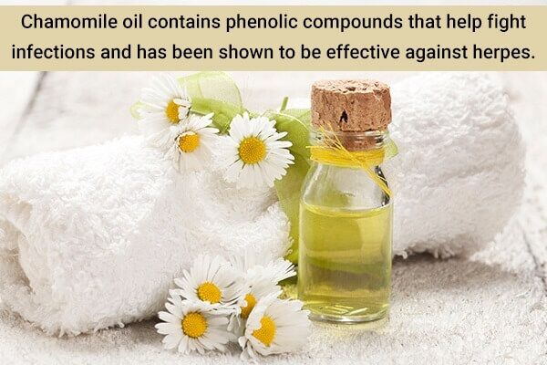 chamomile oil helps to treat herpes 600x400 - 7 علاجات منزلية لعدوى الهربس وكيفية استخدامها