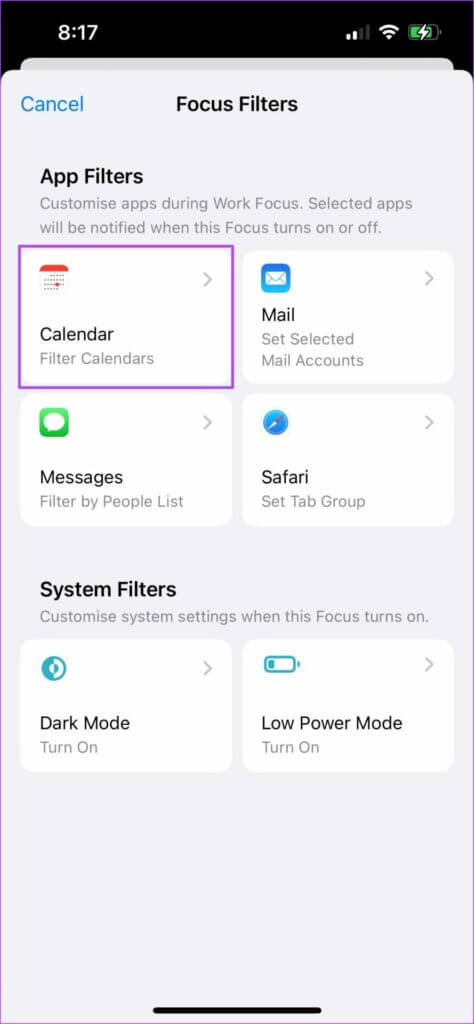 choose-calendar-focus-filter-iphone-474x1024-1-474x1024 كيفية استخدام فلاتر التركيز على iPhone