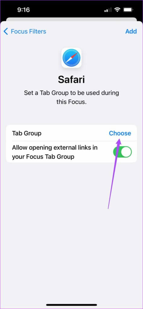 choose-tab-group-focus-filters-safari-iphone-474x1024-1-474x1024 كيفية استخدام فلاتر التركيز على iPhone