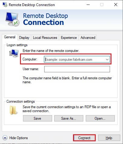 enter-the-correct-ip-address-in-the-computer-bar-a-406x474 إصلاح أخطاء برنامج الاتصال بسطح المكتب البعيد