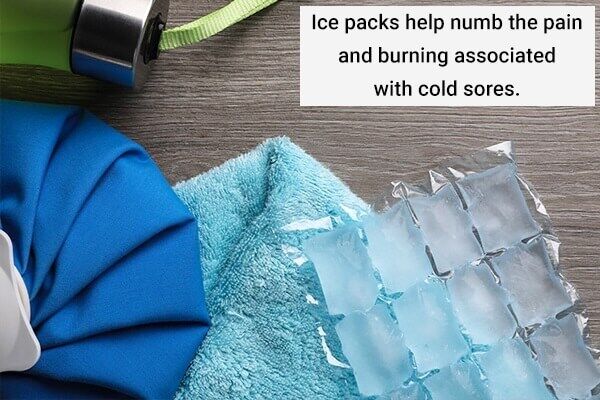 ice packs helps to treat herpes 600x400 - 7 علاجات منزلية لعدوى الهربس وكيفية استخدامها