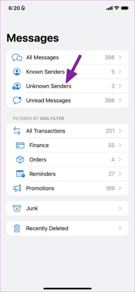 messages-filters-on-iPhone-473x1024-1-473x1024 كيفية حظر الرسائل النصية من أرقام غير معروفة على iPhone و Android