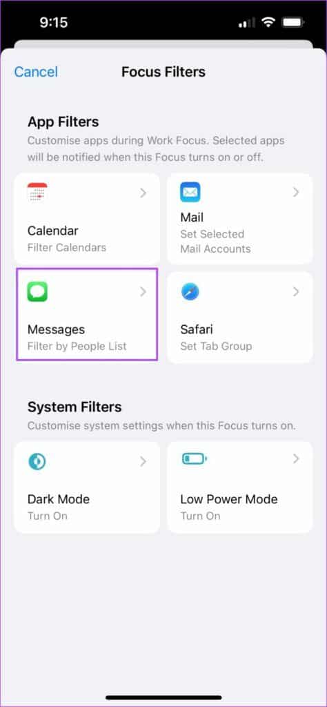 messages-focus-filters-iphone-settings-ios-16-474x1024-1-474x1024 كيفية استخدام فلاتر التركيز على iPhone