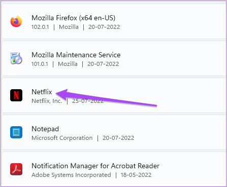 netflix-apps-and-features-windows-11 أفضل 9 إصلاحات لعدم عمل برنامج Netflix على Windows 11