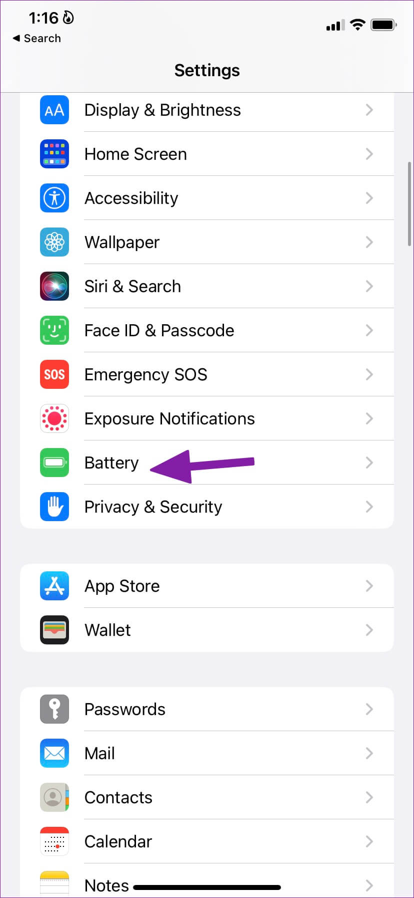 open-battery-menu-3-828x1792 ما سبب عدم ظهور الإشعارات و تأخرها في iPhone ؟