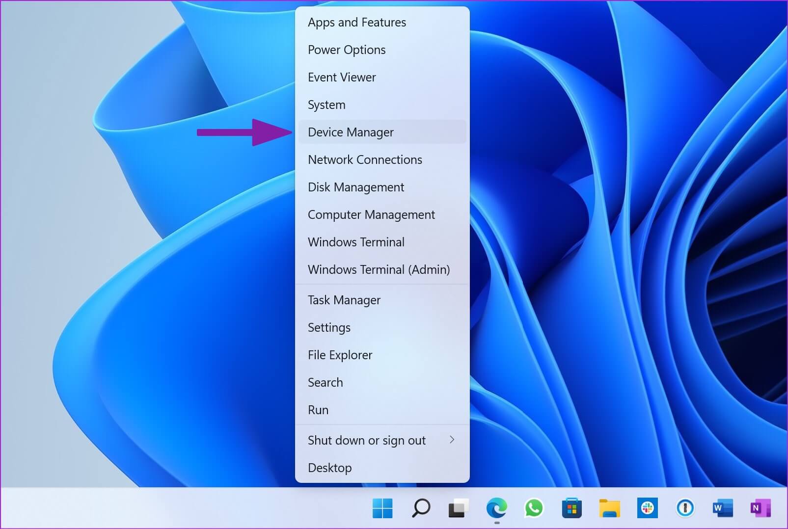open-device-manager-menu-1605x1078 أفضل 10 طرق لإصلاح عدم عمل تمرير الماوس على Windows 11