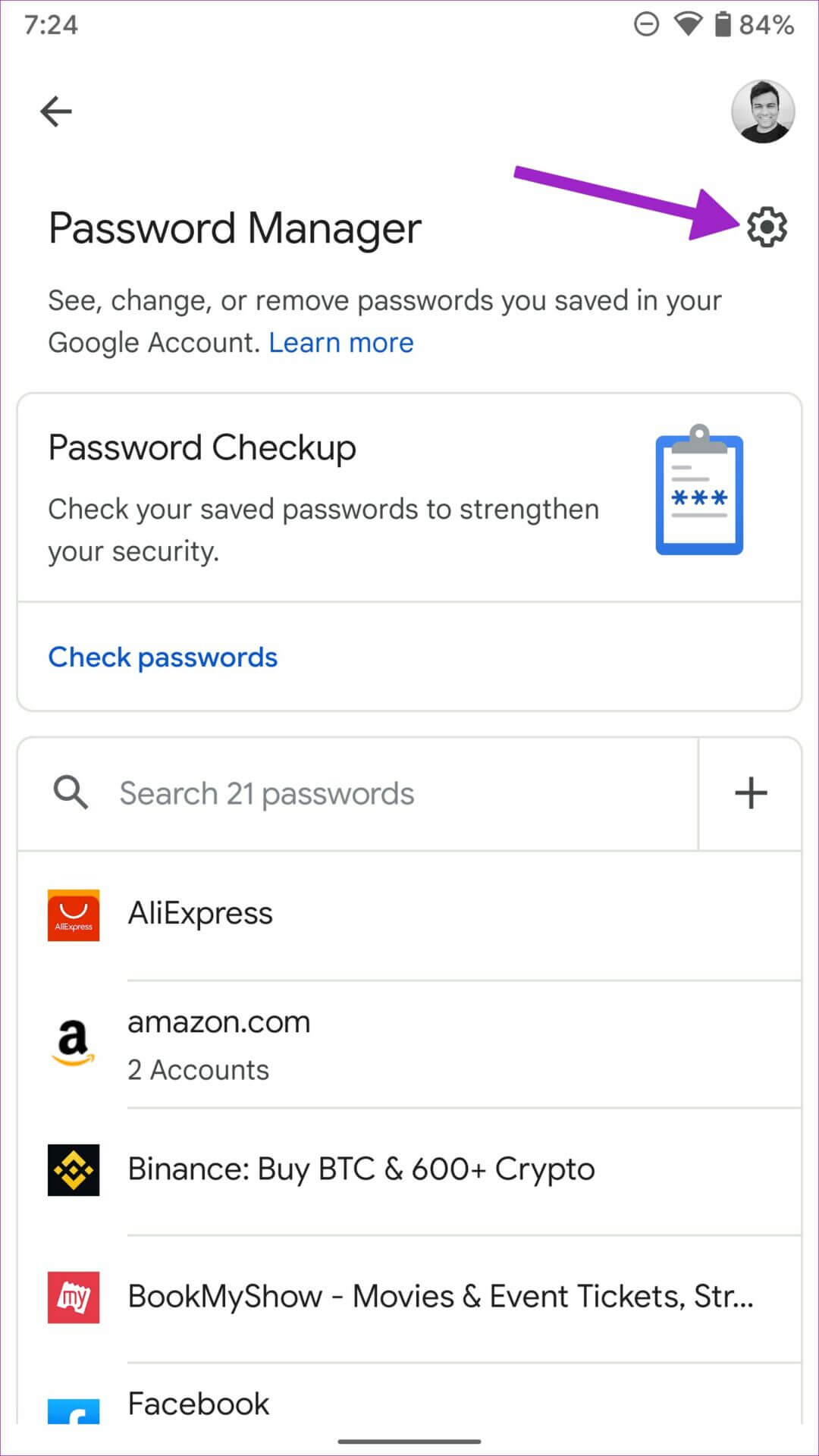 open-password-manager-settings-1080x1920 كيفية إضافة كلمات مرور جديدة يدويًا إلى Google Password Manager