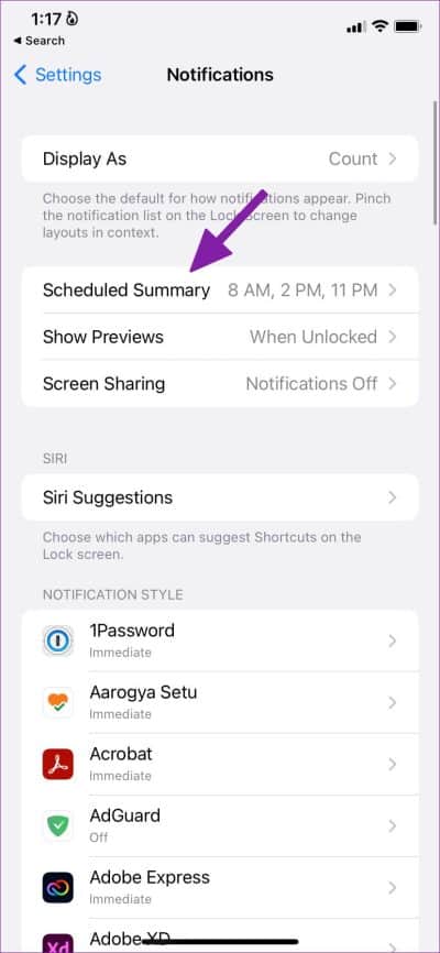 open-scheduled-summary-3-828x1792-e1680279467543 ما سبب عدم ظهور الإشعارات و تأخرها في iPhone ؟
