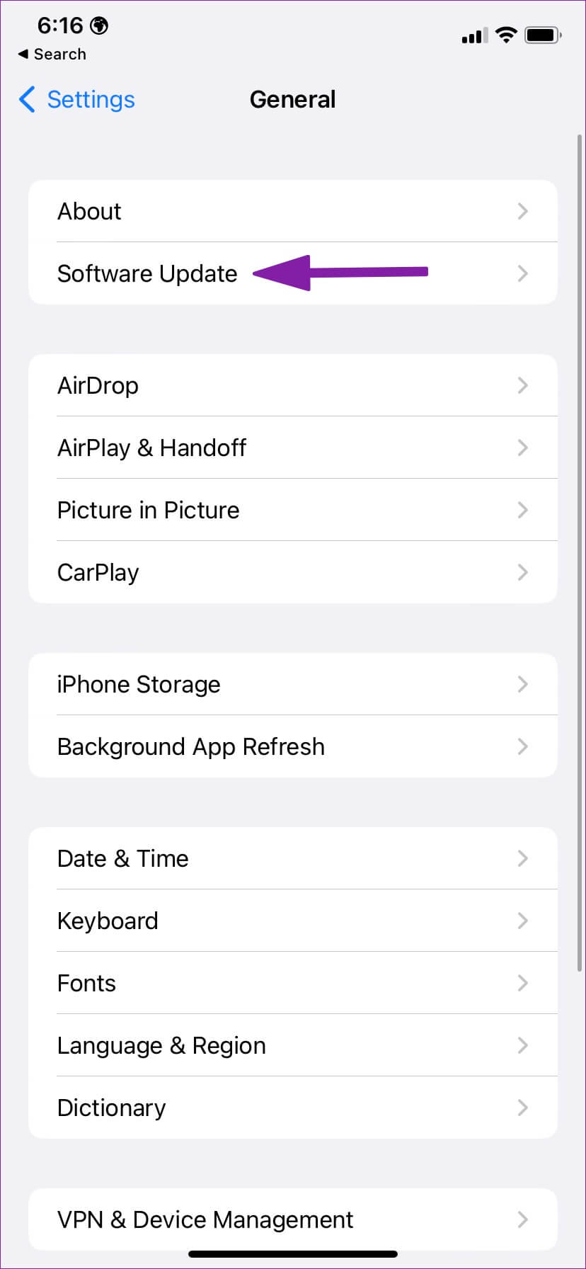open-software-update-menu-3-828x1792 كيف اغير شاشة القفل في iPhone تلقائيًا؟