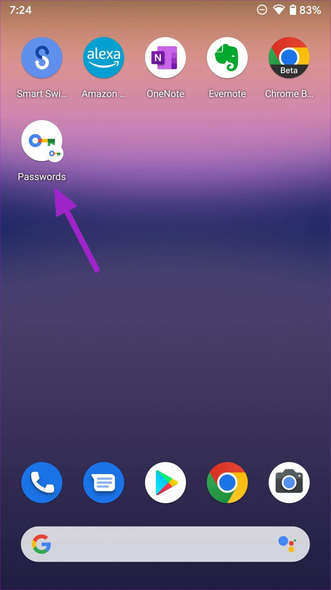 passwords-shortcut-on-android-1080x1920 كيفية إضافة كلمات مرور جديدة يدويًا إلى Google Password Manager