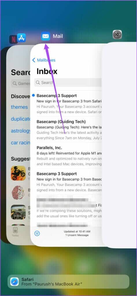 remove-mail-app-from-background-iphone-1-474x1024-1-474x1024 أفضل 6 حلول لعدم عمل إشعارات تطبيق البريد Mail على iPhone