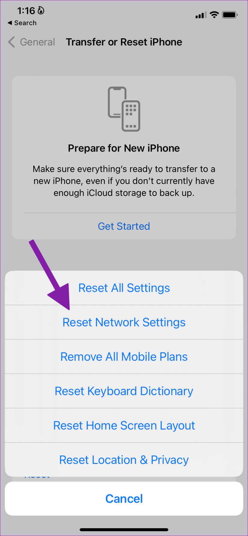 reset-network-settings-1-828x1792 ما سبب عدم ظهور الإشعارات و تأخرها في iPhone ؟