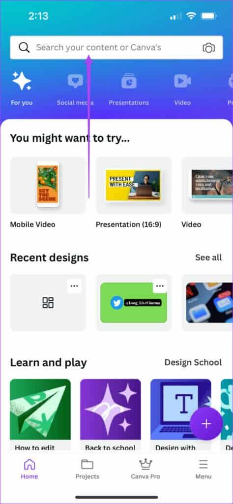 search-bar-canva-app-474x1024-1-474x1024 كيفية إنشاء خلفية في اجتماع Zoom باستعمال Canva