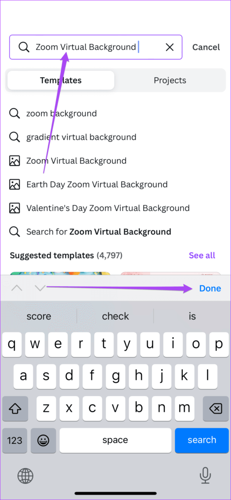 search-for-zoom-virtual-background-in-canva-app-474x1024-1 كيفية إنشاء خلفية في اجتماع Zoom باستعمال Canva