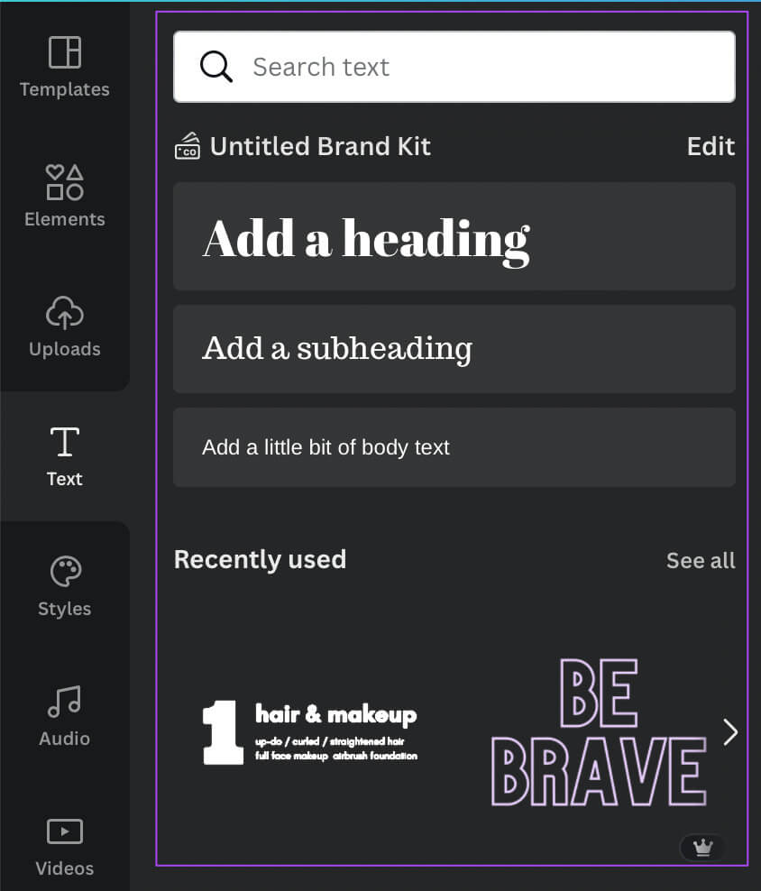 select-font-style-for-zoom-background-in-canva-844x988 كيفية إنشاء خلفية في اجتماع Zoom باستعمال Canva