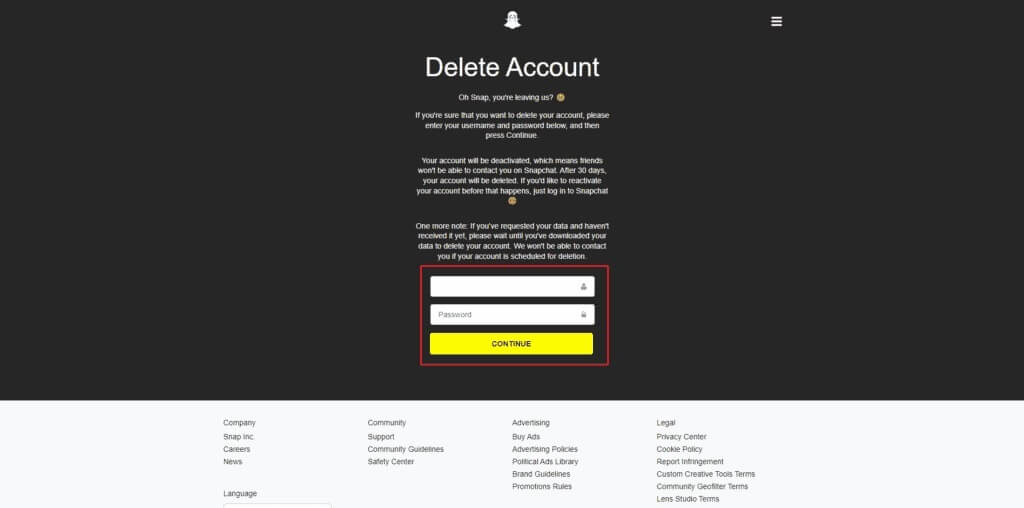 snapchat-delete-account-page-1024x508-1-1024x508 كيفية مسح نقاط Snapchat الخاصة بك