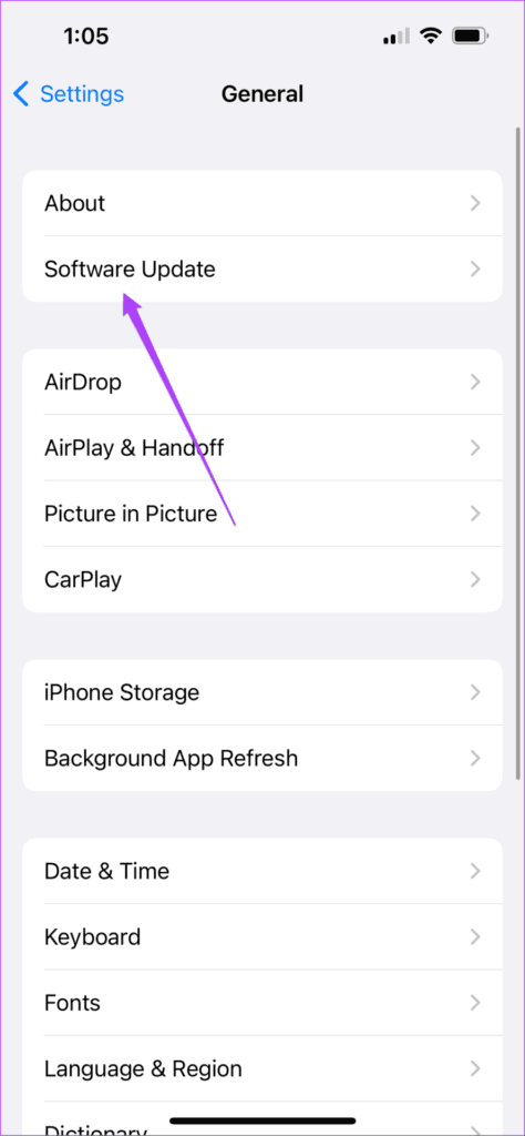 software-update-general-settings-iphone-1-474x1024-1 إصلاح كيفية التشغيل التلقائي للأغنية التالية لـ Apple Music على الايفون