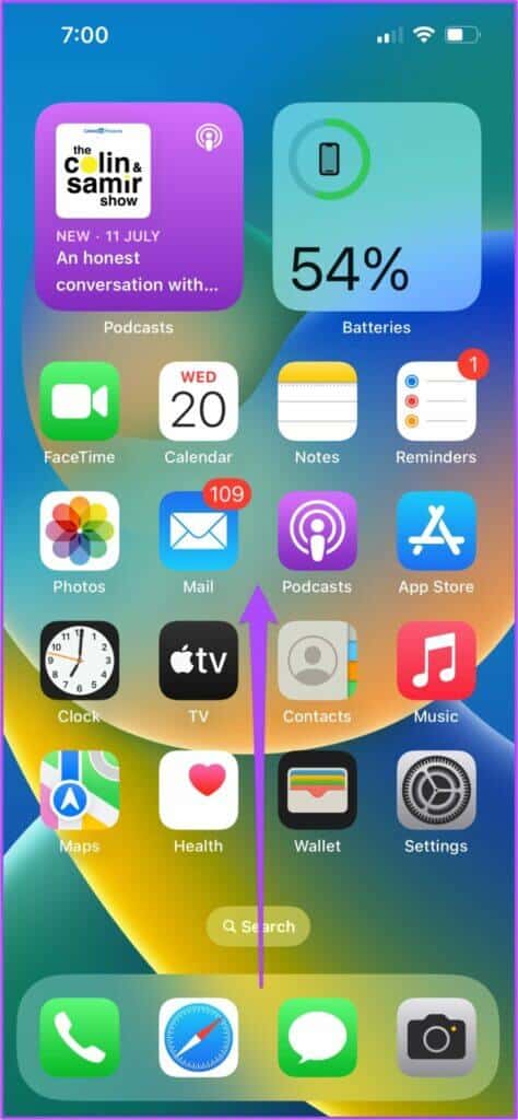 swipe-up-from-home-screen-iphone-474x1024-1-474x1024 أفضل 7 إصلاحات لعدم ظهور غلاف العمل الفني لألبوم Apple Music لا يظهر على iPhone