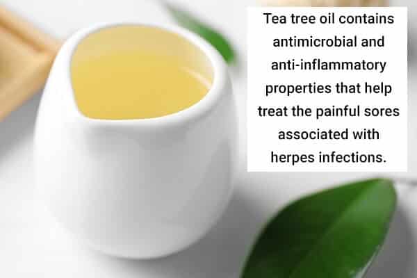 tea tree oil helps to treat herpes 600x400 - 7 علاجات منزلية لعدوى الهربس وكيفية استخدامها