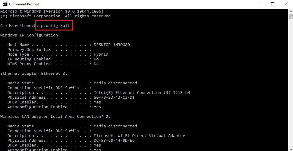 type-the-command-ipconfig-all-and-press-the-enter-977x505 إصلاح أخطاء برنامج الاتصال بسطح المكتب البعيد