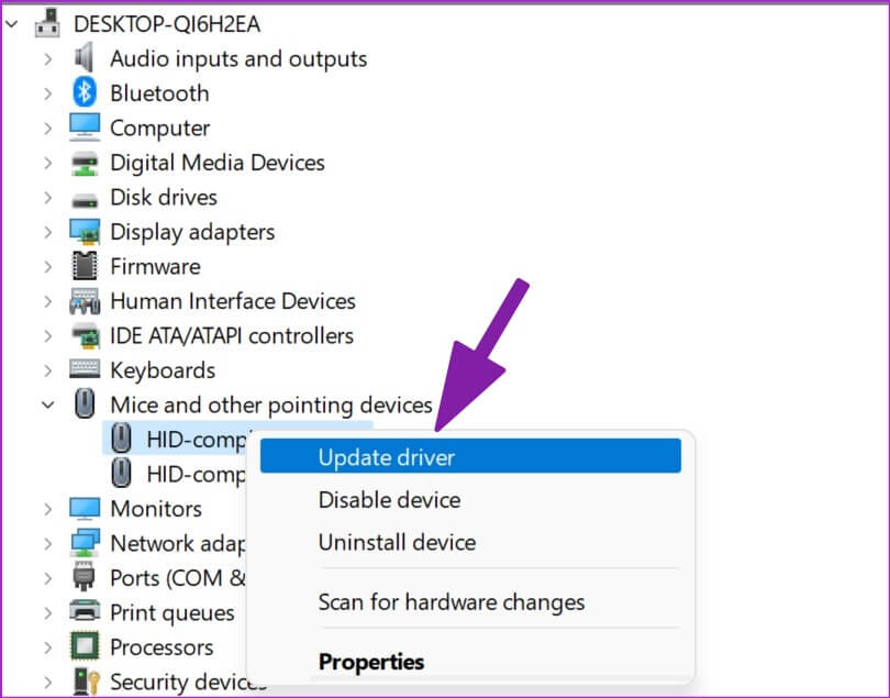 update-mouse-drivers-810x635 أفضل 10 طرق لإصلاح عدم عمل تمرير الماوس على Windows 11