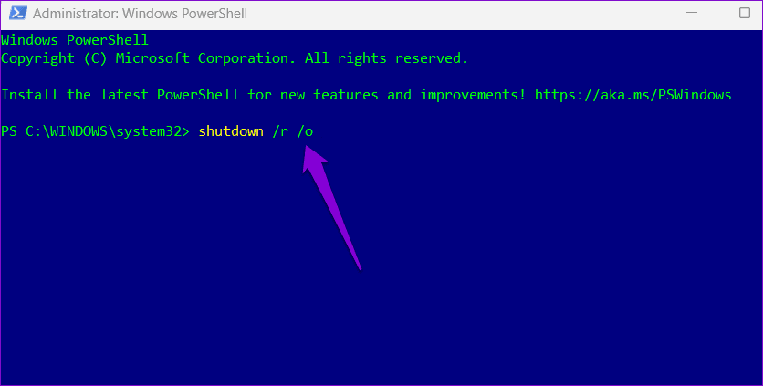 Access-Advanced-Startup-Options-via-PowerShell-1 أفضل 5 طرق للوصول إلى خيارات بدء التشغيل المتقدمة في Windows 11
