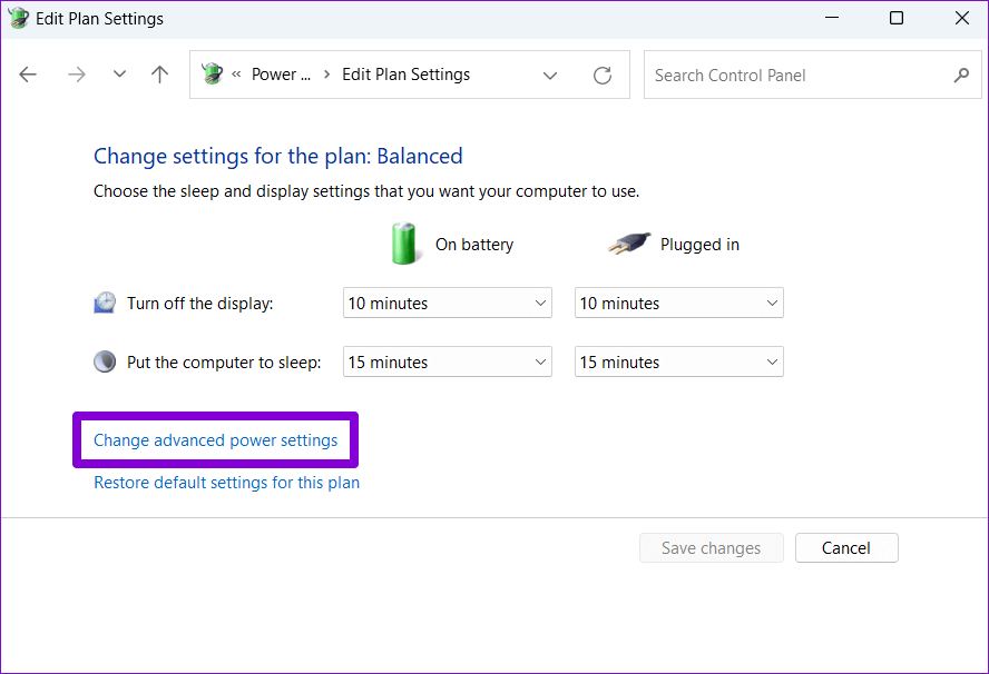 Change-Advanced-Power-Settings-on-Windwos-2 أفضل 6 طرق لإصلاح أجهزة USB ، الاستمرار في قطع الاتصال وإعادة الاتصال في Windows 11