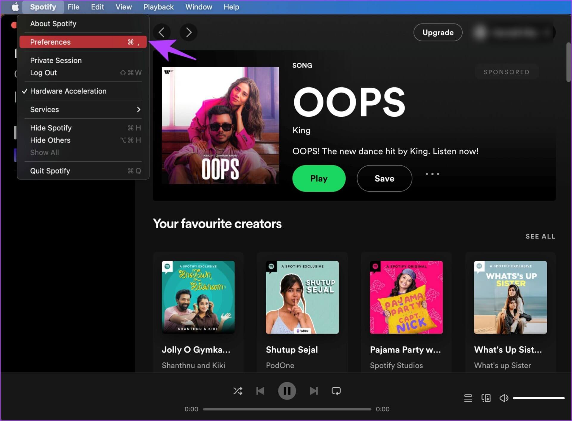 Click-on-Prefernces-Mac-2-1920x1414 لماذا يشغل Spotify مساحة تخزين كبيرة وكيفية إصلاح ذلك