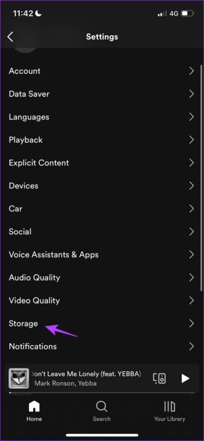 Click-on-Storage-iOS-2-2-889x1920-e1661800179364 لماذا يشغل Spotify مساحة تخزين كبيرة وكيفية إصلاح ذلك