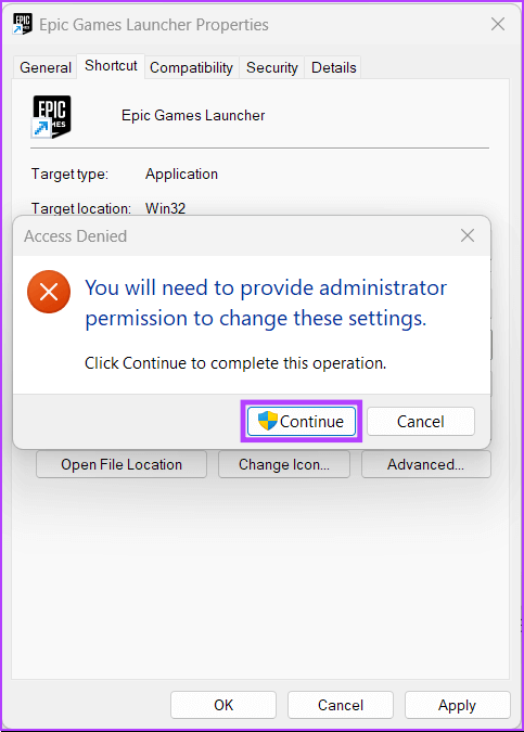 Click_On_Continue أفضل 4 إصلاحات لخطأ فشل تثبيت المتطلبات الأساسية الضرورية في Epic Games Launcher