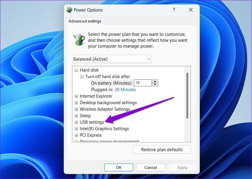 Configure-USB-Power-Settings-1-853x605 أفضل 6 طرق لإصلاح أجهزة USB ، الاستمرار في قطع الاتصال وإعادة الاتصال في Windows 11