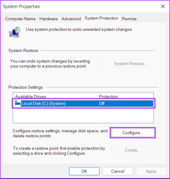 Configure_System_Restore دليل كامل لاستخدام استعادة النظام في Windows 11