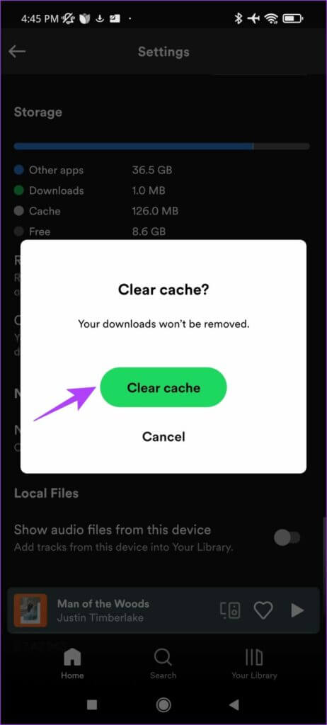 Confirm-Clear-Cache-Android-1-462x1024-1-462x1024 لماذا يشغل Spotify مساحة تخزين كبيرة وكيفية إصلاح ذلك