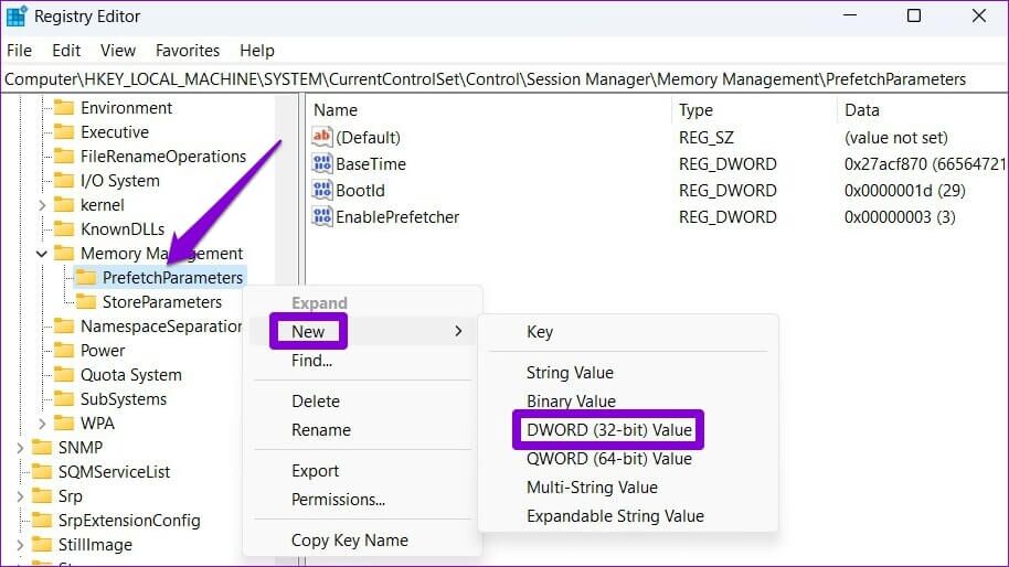 Create-New-DWORD-4-914x514 أفضل 3 طرق لتعطيل Superfetch (SysMain) على Windows 11
