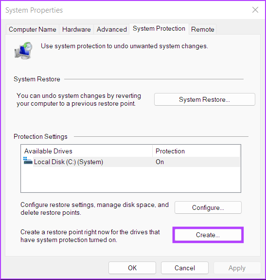 Creating_a_System_Restore_Point دليل كامل لاستخدام استعادة النظام في Windows 11
