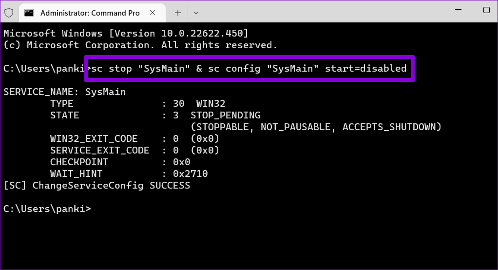 Disable-SysMain-From-Windows-Terminal أفضل 3 طرق لتعطيل Superfetch (SysMain) على Windows 11