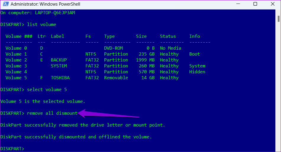Eject-Drive-Using-PowerShell أفضل 6 طرق لإخراج محرك أقراص USB بأمان على Windows 11