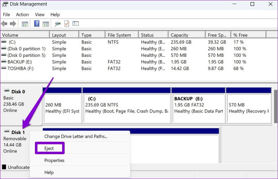Eject-USB-Drive-From-Disk-Management-1-899x577 أفضل 6 طرق لإخراج محرك أقراص USB بأمان على Windows 11