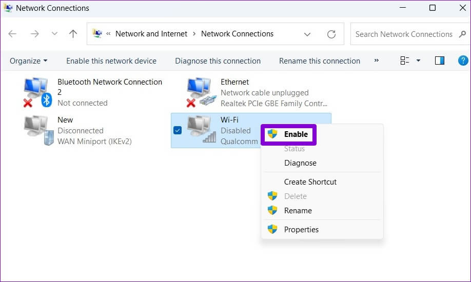 Enable-Network-Adapter-on-Windows-1-918x550 أفضل 6 طرق لإصلاح خطأ لا يمكنها العثور على برنامج تشغيل محول الشبكة على Windows