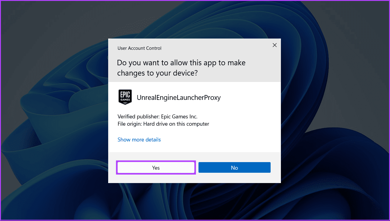 Epic-Games-Launcher-Run-As-Administrator-UAC أفضل 4 إصلاحات لخطأ فشل تثبيت المتطلبات الأساسية الضرورية في Epic Games Launcher