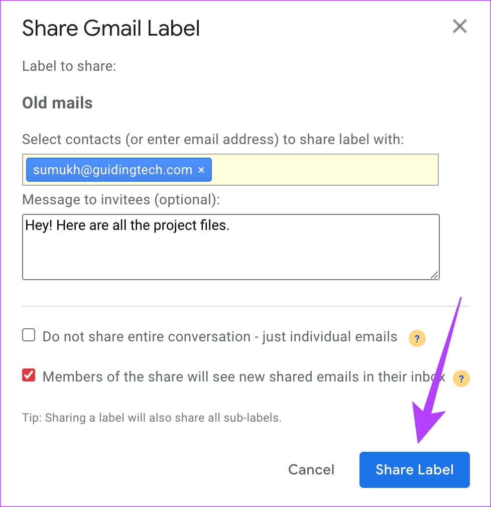 كيفية مشاركة مجلد Gmail مع مستخدم آخر مع رسائل البريد الإلكتروني تلقائيًا - %categories