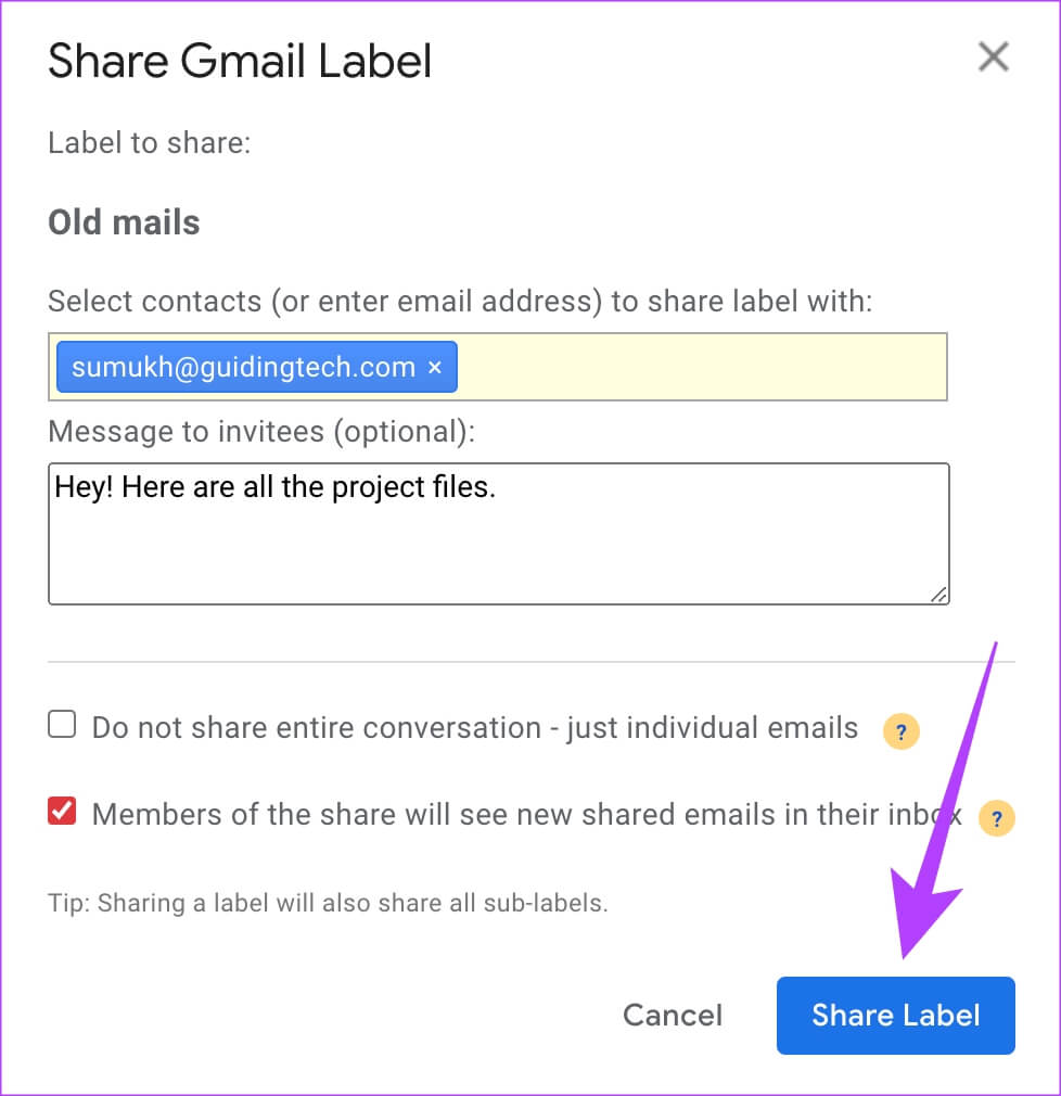 Gmail-folder-share-10-978x1010 كيفية مشاركة مجلد Gmail مع مستخدم آخر مع رسائل البريد الإلكتروني تلقائيًا