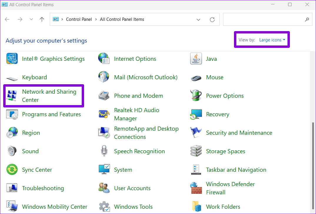 Network-and-Sharing-Center-on-Windows-1 أفضل 6 طرق لإصلاح خطأ لا يمكنها العثور على برنامج تشغيل محول الشبكة على Windows
