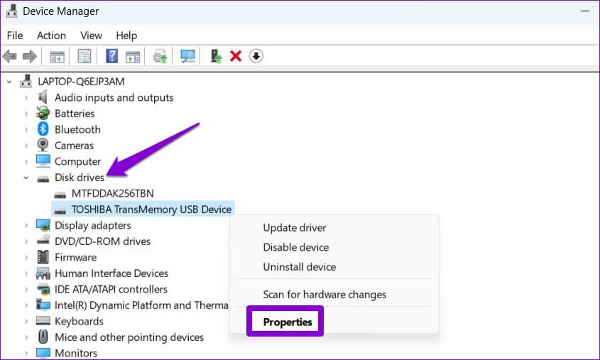 Open-USB-Drive-Properties-845x507 إليك أفضل الطرق لإصلاح تعذر إخراج محرك أقراص USB على Windows 11