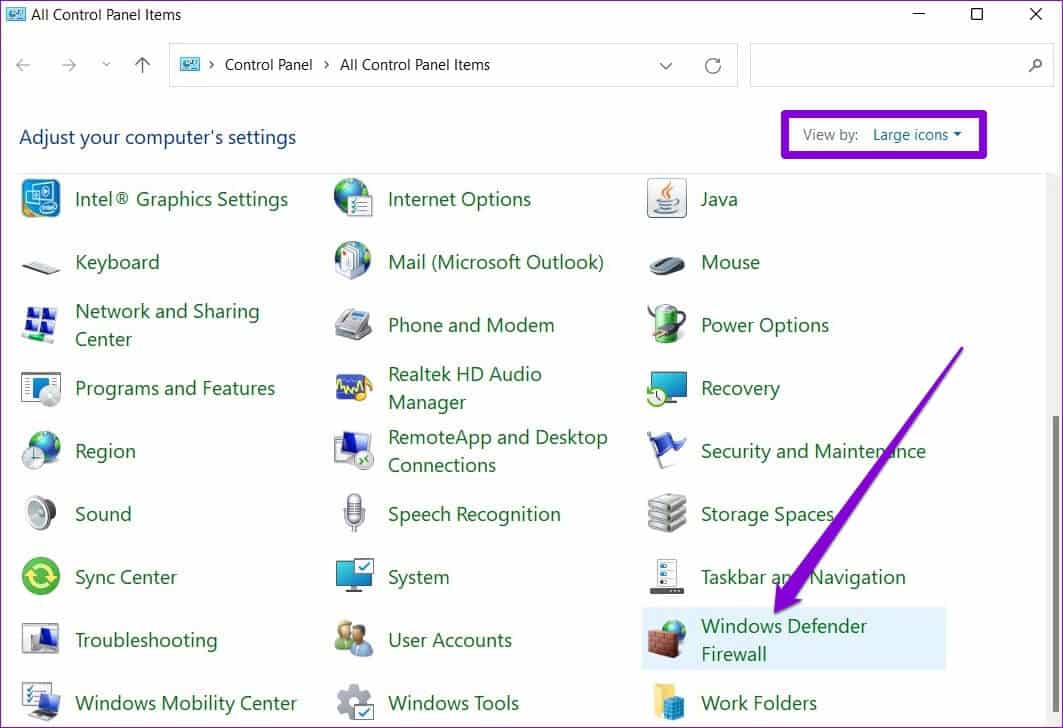 Open-Windows-Defender-Firewall-8-1063x728 أهم 6 طرق لإصلاح خطأ برنامج تشغيل الطابعة غير متوفر في Windows 11