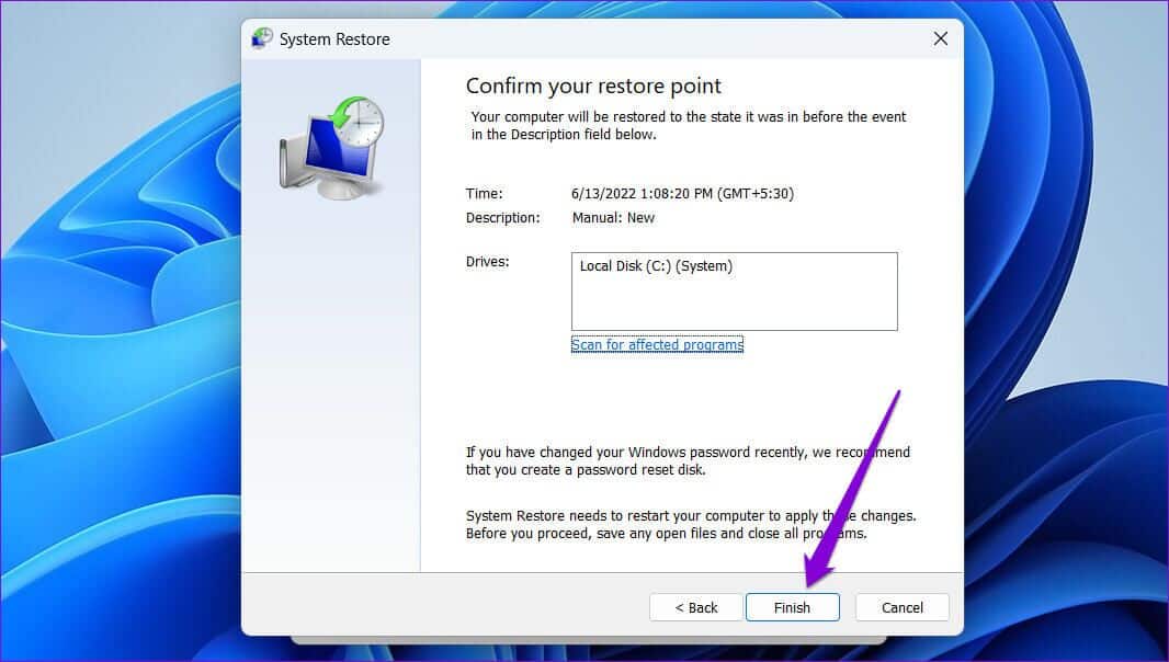 Perform-System-Restore-on-Windows-11-9-1066x604 أفضل 6 طرق لإصلاح خطأ لا يمكنها العثور على برنامج تشغيل محول الشبكة على Windows