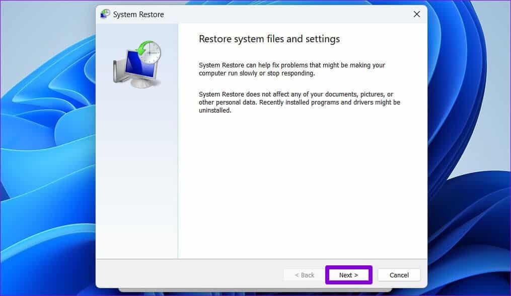 Perform-System-Restore-on-Windows-2-2-1015x589 أفضل 6 طرق لإصلاح خطأ لا يمكنها العثور على برنامج تشغيل محول الشبكة على Windows