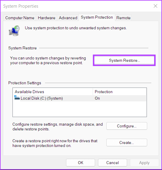 Perform_System_Restore دليل كامل لاستخدام استعادة النظام في Windows 11