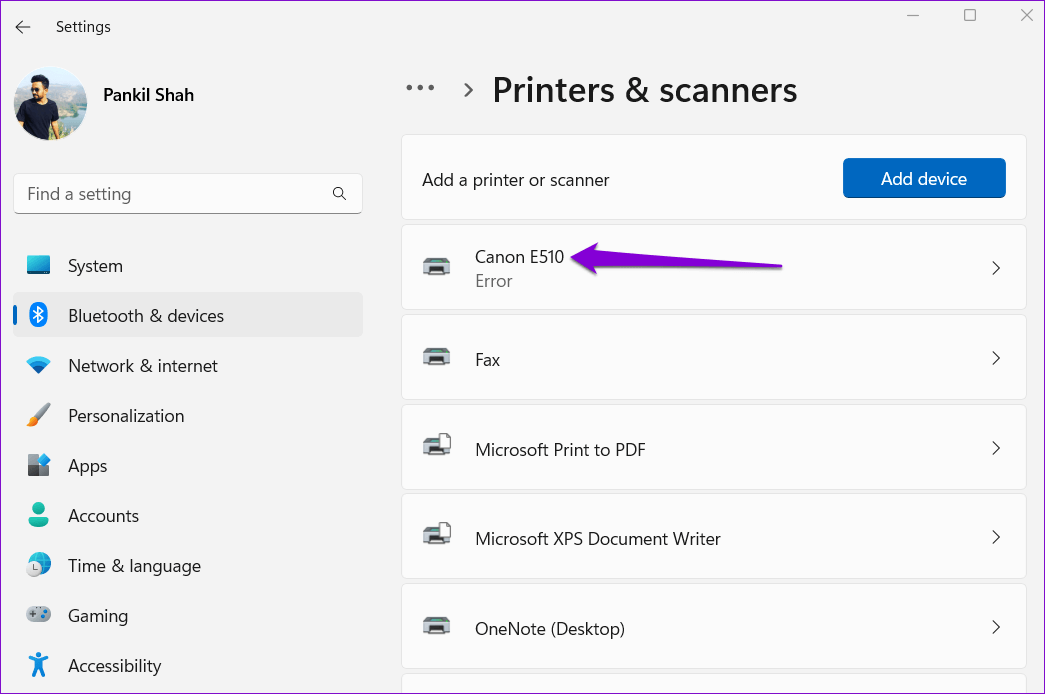 Printers-on-Windows-11-2 أهم 6 طرق لإصلاح خطأ برنامج تشغيل الطابعة غير متوفر في Windows 11