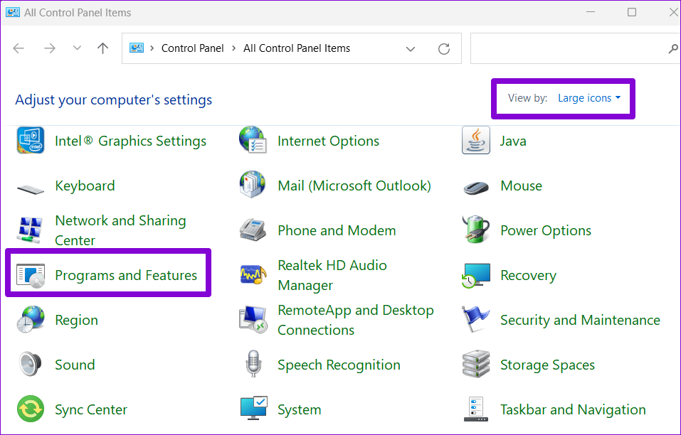 Programs-and-Features-on-Windows-2 أفضل 5 إصلاحات لمشكلة أخطاء التنشيط و"منتج غير مرخص" على Windows 11